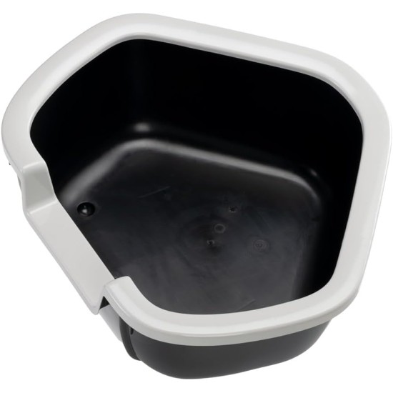 Ferplast Eck-Katzentoilette, Katzenklo, mit hohen Rändern und niedrigem Eingang, 57,5 x 51,5 x H 22 cm, DAMA Ecktoilette, Schwarz Ferplast Eck-Katzentoilette, Katzenklo, mit hohen Rändern und niedrigem Eingang, 57,5 x 51,5 x H 22 cm, DAMA Ecktoilette, Schwarz