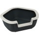 Ferplast Eck-Katzentoilette, Katzenklo, mit hohen Rändern und niedrigem Eingang, 57,5 x 51,5 x H 22 cm, DAMA Ecktoilette, Schwarz Ferplast Eck-Katzentoilette, Katzenklo, mit hohen Rändern und niedrigem Eingang, 57,5 x 51,5 x H 22 cm, DAMA Ecktoilette, Schwarz