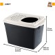 Ferplast Jumpy Cat Litter Tray with Lid with Top Access Perforated Lid 38.8 x 57.5 x H 39 cm, Jumpy Large Cat Litter Box, Black Ferplast Jumpy Cat Litter Tray with Lid with Top Access Perforated Lid 38.8 x 57.5 x H 39 cm, Jumpy Large Cat Litter Box, Black