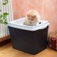 Ferplast Jumpy Cat Litter Tray with Lid with Top Access Perforated Lid 38.8 x 57.5 x H 39 cm, Jumpy Large Cat Litter Box, Black Ferplast Jumpy Cat Litter Tray with Lid with Top Access Perforated Lid 38.8 x 57.5 x H 39 cm, Jumpy Large Cat Litter Box, Black