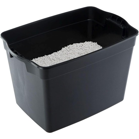 Ferplast Jumpy Cat Litter Tray with Lid with Top Access Perforated Lid 38.8 x 57.5 x H 39 cm, Jumpy Large Cat Litter Box, Black Ferplast Jumpy Cat Litter Tray with Lid with Top Access Perforated Lid 38.8 x 57.5 x H 39 cm, Jumpy Large Cat Litter Box, Black