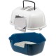 Ferplast Katzenklo, Katzentoilette mit Deckel, Ecktoilette, 2 geruchshemmende Aktivkohlefilter enthalten, abgedunkelte Schwingtür, 57,5 x 51,5 x H 42 cm, MIKA große Katzentoilette, blau