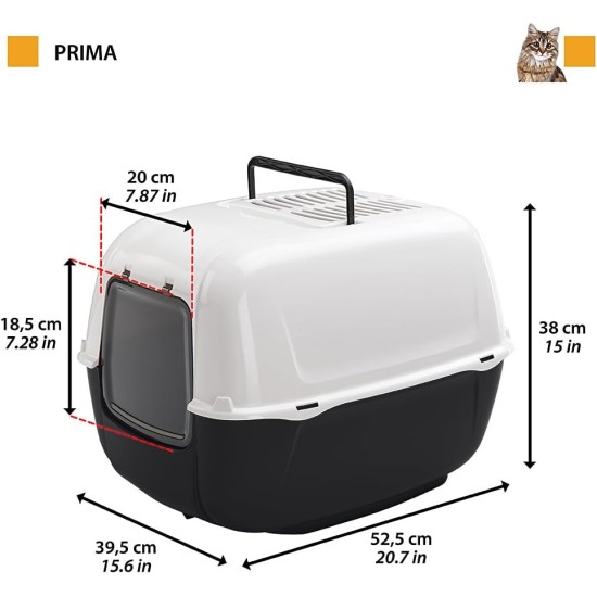 Ferplast Prima Cat Toilet Home, 52.5 x 39.5 x 38 cm, Black Ferplast Prima Cat Toilet Home, 52.5 x 39.5 x 38 cm, Black