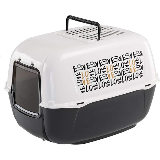 Ferplast Prima Cat Toilet Home, 52.5 x 39.5 x 38 cm, Black Ferplast Prima Cat Toilet Home, 52.5 x 39.5 x 38 cm, Black