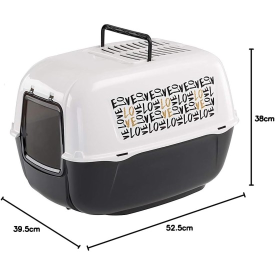 Ferplast Prima Cat Toilet Home, 52.5 x 39.5 x 38 cm, Black Ferplast Prima Cat Toilet Home, 52.5 x 39.5 x 38 cm, Black