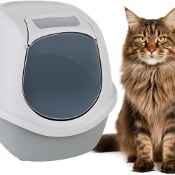 Flamingo Trini Cat Litter Tray - Grey - Size XL (46 × 67 × 49 cm) - With Activated Carbon Filter - Made of 98% Recycled Plastic - Spacious & Hygienic Flamingo Trini Cat Litter Tray - Grey - Size XL (46 × 67 × 49 cm) - With Activated Carbon Filter - Made of 98% Recycled Plastic - Spacious & Hygienic