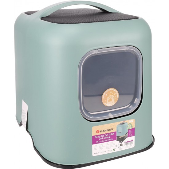 Flamingo Trudy Closed Cat Litter Tray Green 38.5 x 51 x 44.5 cm Flamingo Trudy Closed Cat Litter Tray Green 38.5 x 51 x 44.5 cm