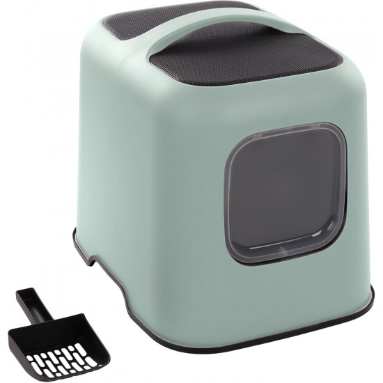 Flamingo Trudy Closed Cat Litter Tray Green 38.5 x 51 x 44.5 cm Flamingo Trudy Closed Cat Litter Tray Green 38.5 x 51 x 44.5 cm