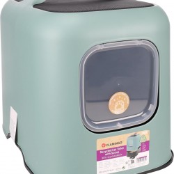Flamingo Trudy Closed Cat Litter Tray Green 38.5 x 51 x 44.5 cm Flamingo Trudy Closed Cat Litter Tray Green 38.5 x 51 x 44.5 cm