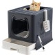 Foldable Cat Litter Tray with Lid, Covered Cat Litter Tray with Cat Litter Tray and 2 in 1 Brush, Easy to Clean Cat Litter Box, Closed Cat Litter Box Foldable Cat Litter Tray with Lid, Covered Cat Litter Tray with Cat Litter Tray and 2 in 1 Brush, Easy to Clean Cat Litter Box, Closed Cat Litter Box