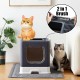 Foldable Cat Litter Tray with Lid, Covered Cat Litter Tray with Cat Litter Tray and 2 in 1 Brush, Easy to Clean Cat Litter Box, Closed Cat Litter Box Foldable Cat Litter Tray with Lid, Covered Cat Litter Tray with Cat Litter Tray and 2 in 1 Brush, Easy to Clean Cat Litter Box, Closed Cat Litter Box