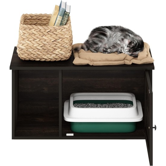 Furinno Peli Cat Litter Tray Small Single Door Rustic Brown Furinno Peli Cat Litter Tray Small Single Door Rustic Brown