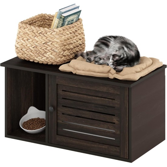 Furinno Peli Cat Litter Tray Small Single Door Rustic Brown Furinno Peli Cat Litter Tray Small Single Door Rustic Brown