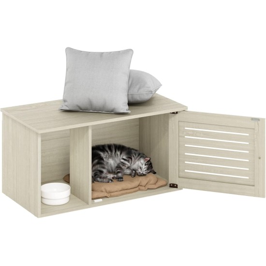 Furinno Peli Cat Litter Tray Small Single Door Rustic Brown Furinno Peli Cat Litter Tray Small Single Door Rustic Brown