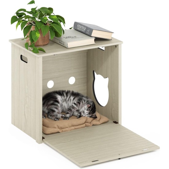 Furinno Peli Cat Litter Tray Small Single Door Rustic Brown Furinno Peli Cat Litter Tray Small Single Door Rustic Brown