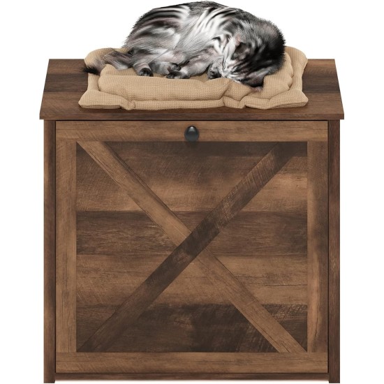 Furinno Peli Cat Litter Tray Small Single Door Rustic Brown Furinno Peli Cat Litter Tray Small Single Door Rustic Brown