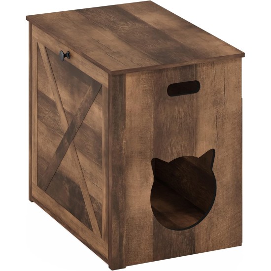 Furinno Peli Cat Litter Tray Small Single Door Rustic Brown Furinno Peli Cat Litter Tray Small Single Door Rustic Brown