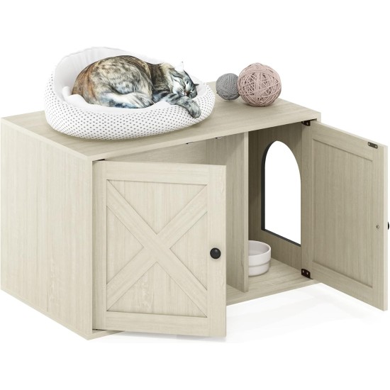 Furinno Peli Cat Litter Tray Small Single Door Rustic Brown Furinno Peli Cat Litter Tray Small Single Door Rustic Brown
