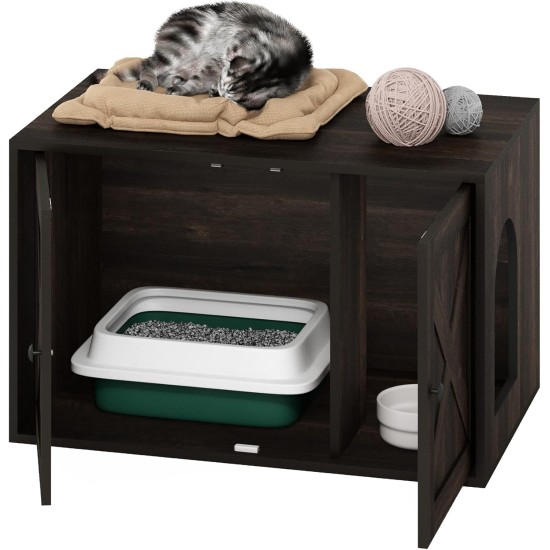 Furinno Peli Cat Litter Tray Small Single Door Rustic Brown Furinno Peli Cat Litter Tray Small Single Door Rustic Brown