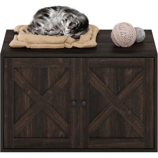 Furinno Peli Cat Litter Tray Small Single Door Rustic Brown Furinno Peli Cat Litter Tray Small Single Door Rustic Brown