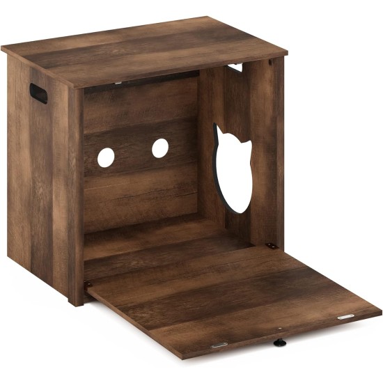 Furinno Peli Cat Litter Tray Small Single Door Rustic Brown Furinno Peli Cat Litter Tray Small Single Door Rustic Brown