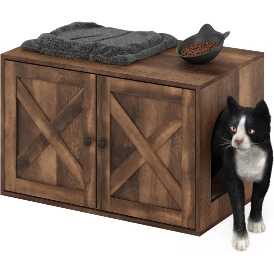 Furinno Peli Cat Litter Tray Small Single Door Rustic Brown Furinno Peli Cat Litter Tray Small Single Door Rustic Brown