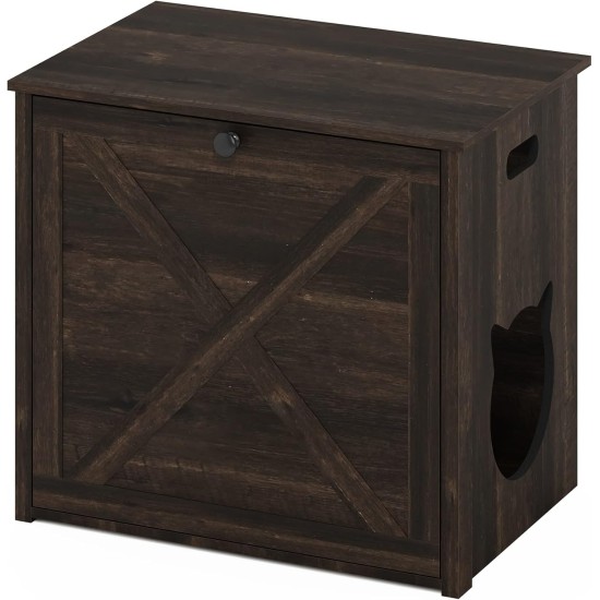 Furinno Peli Cat Litter Tray Small Single Door Rustic Brown Furinno Peli Cat Litter Tray Small Single Door Rustic Brown