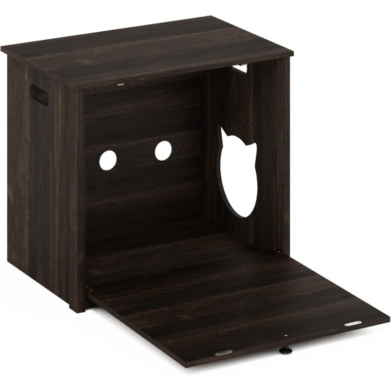 Furinno Peli Cat Litter Tray Small Single Door Rustic Brown Furinno Peli Cat Litter Tray Small Single Door Rustic Brown
