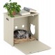 Furinno Peli Farmhouse Hidden Cat Litter Box Enclosure with Divider, Ebony Furinno Peli Farmhouse Hidden Cat Litter Box Enclosure with Divider, Ebony