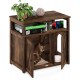 Furinno Peli Farmhouse Hidden Cat Litter Box Enclosure with Divider, Ebony Furinno Peli Farmhouse Hidden Cat Litter Box Enclosure with Divider, Ebony