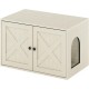 Furinno Peli Farmhouse Hidden Cat Litter Box Enclosure with Divider, Ebony Furinno Peli Farmhouse Hidden Cat Litter Box Enclosure with Divider, Ebony