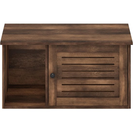 Furinno Peli Farmhouse Hidden Cat Litter Box Enclosure with Divider, Ebony Furinno Peli Farmhouse Hidden Cat Litter Box Enclosure with Divider, Ebony