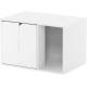 Furinno Peli Small Side Table with Cat Litter Tray Plain White Furinno Peli Small Side Table with Cat Litter Tray Plain White