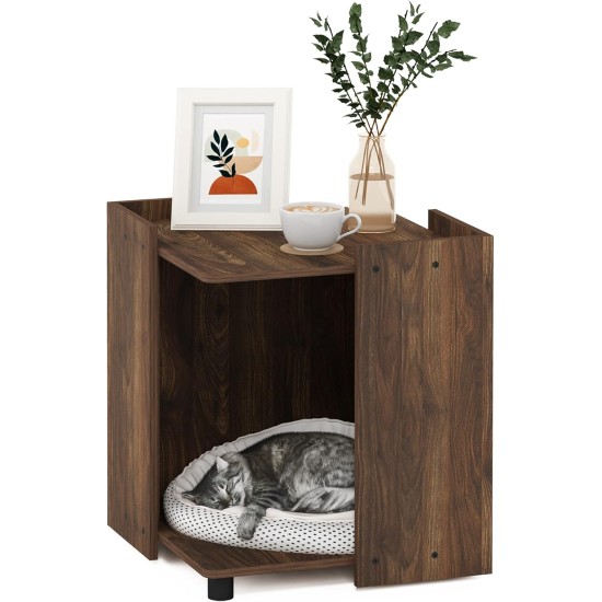 Furinno Peli Small Side Table with Cat Litter Tray Plain White Furinno Peli Small Side Table with Cat Litter Tray Plain White