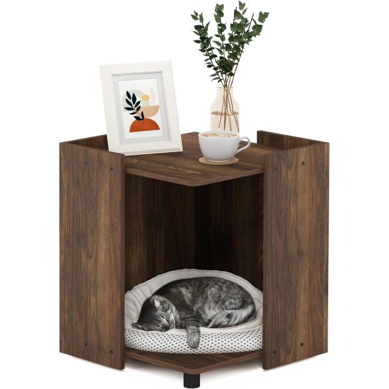 Furinno Peli Small Side Table with Cat Litter Tray Plain White Furinno Peli Small Side Table with Cat Litter Tray Plain White