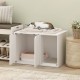 Furinno Peli Small Side Table with Cat Litter Tray Plain White Furinno Peli Small Side Table with Cat Litter Tray Plain White