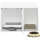 Furinno Peli Small Side Table with Cat Litter Tray Plain White Furinno Peli Small Side Table with Cat Litter Tray Plain White