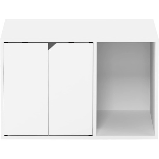 Furinno Peli Small Side Table with Cat Litter Tray Plain White Furinno Peli Small Side Table with Cat Litter Tray Plain White