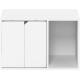 Furinno Peli Small Side Table with Cat Litter Tray Plain White Furinno Peli Small Side Table with Cat Litter Tray Plain White