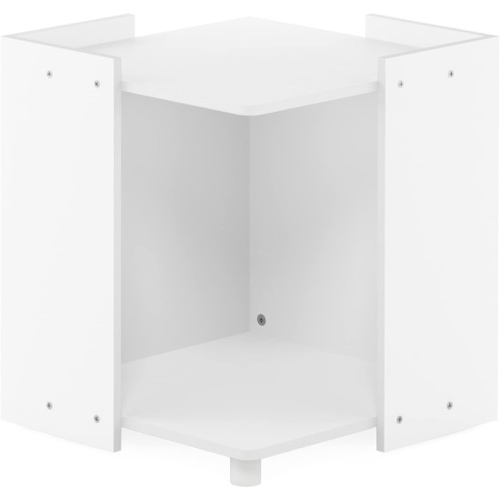 Furinno Peli Small Side Table with Cat Litter Tray Plain White Furinno Peli Small Side Table with Cat Litter Tray Plain White