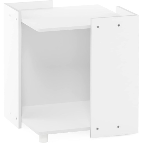 Furinno Peli Small Side Table with Cat Litter Tray Plain White Furinno Peli Small Side Table with Cat Litter Tray Plain White