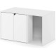 Furinno Peli Small Side Table with Cat Litter Tray Plain White Furinno Peli Small Side Table with Cat Litter Tray Plain White