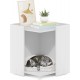 Furinno Peli Small Side Table with Cat Litter Tray Plain White Furinno Peli Small Side Table with Cat Litter Tray Plain White