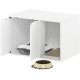 Furinno Peli Small Side Table with Cat Litter Tray Plain White Furinno Peli Small Side Table with Cat Litter Tray Plain White