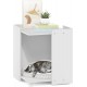 Furinno Peli Small Side Table with Cat Litter Tray Plain White Furinno Peli Small Side Table with Cat Litter Tray Plain White