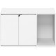 Furinno Peli Small Side Table with Cat Litter Tray Plain White Furinno Peli Small Side Table with Cat Litter Tray Plain White