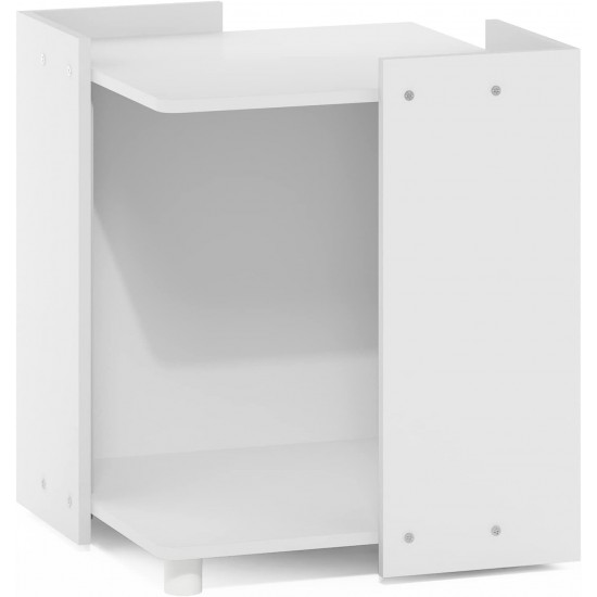 Furinno Peli Small Side Table with Cat Litter Tray Plain White Furinno Peli Small Side Table with Cat Litter Tray Plain White
