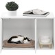 Furinno Peli Small Side Table with Cat Litter Tray Plain White Furinno Peli Small Side Table with Cat Litter Tray Plain White