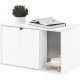 Furinno Peli Small Side Table with Cat Litter Tray Plain White Furinno Peli Small Side Table with Cat Litter Tray Plain White