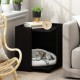 Furinno Peli Small Side Table with Cat Litter Tray Plain White Furinno Peli Small Side Table with Cat Litter Tray Plain White